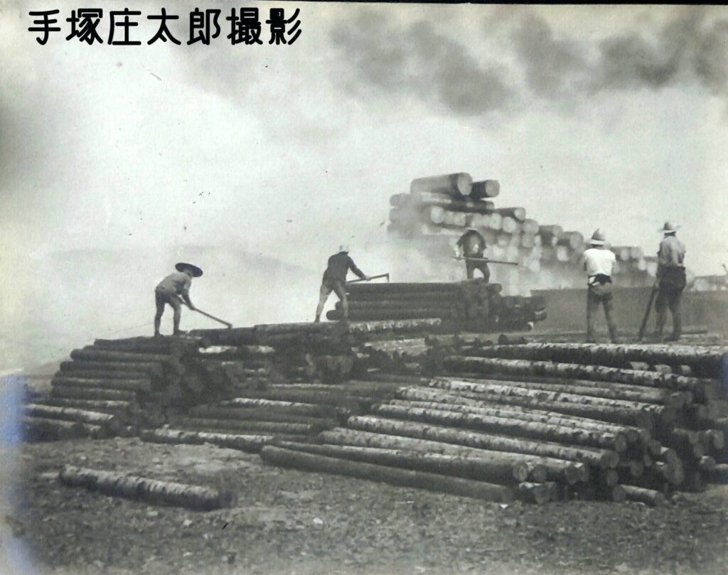 木場　小樽勝納町埋立地にて